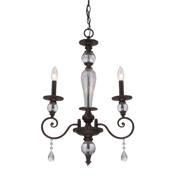 3- Light Chandelier In Aged Bronze