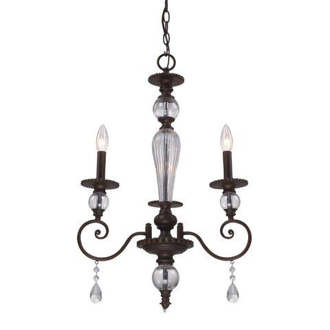 3- Light Chandelier In Aged Bronze