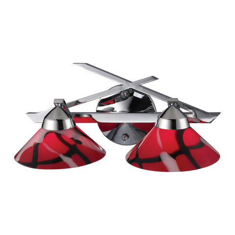 2 Light Wall Bracket In Polished Chrome And Mars Glass