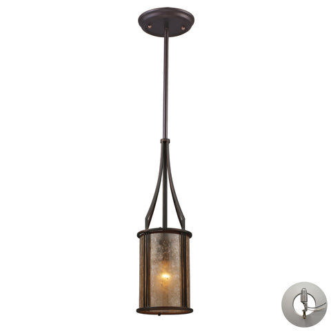 Barringer 1-Light Mini Pendant And Tan Mica Shade Includes An Adapter Kit To Allow For Easy Conversion Of A Recessed Light To A Pendant