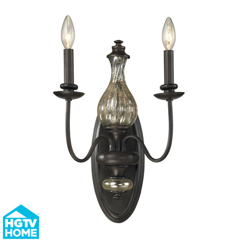 Veronica 2 Light Sconce In Vintage Rust