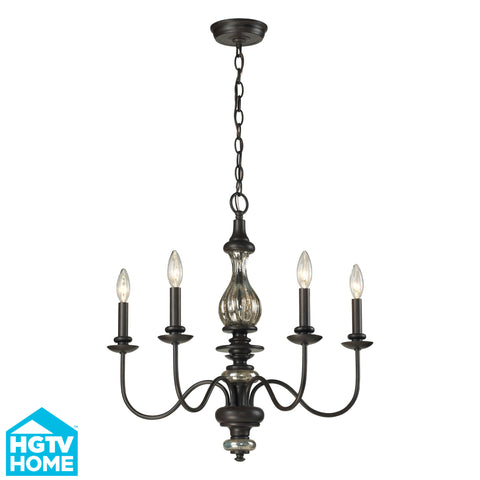 Veronica 5 Light Chandelier In Vintage Rust