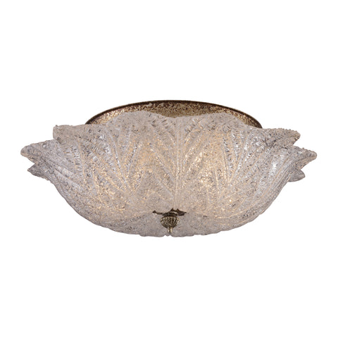 2 Light Flush Mount In Silver Leaf