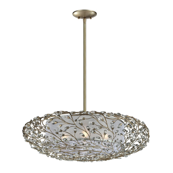 Winter Forest 4 Light Pendant In Aged Silver