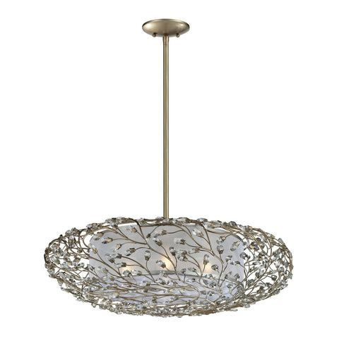 Winter Forest 4 Light Pendant In Aged Silver