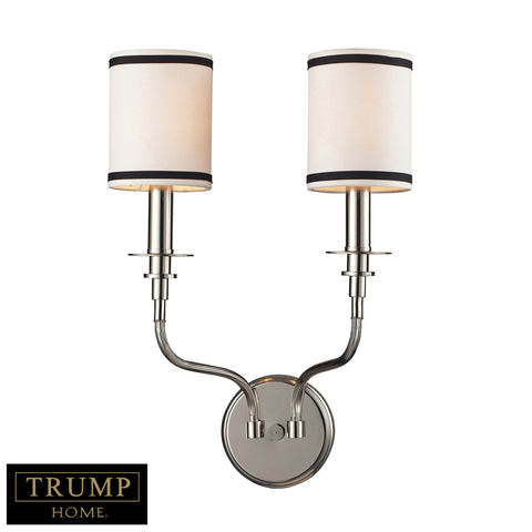 2 Light Wall Bracketin Polished Nickel