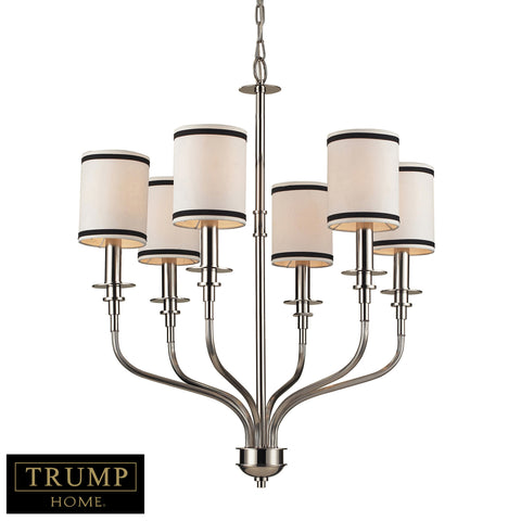 6 Light Chandelier In Polished Nickel