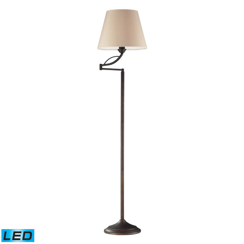 1- Light Floor Lamp In Aged Bronze - LED Offering Up To 800 Lumens (60 Watt Equivalent) With Full Range Dimming. Includes An Easily Replaceable LED Bulb (120V).