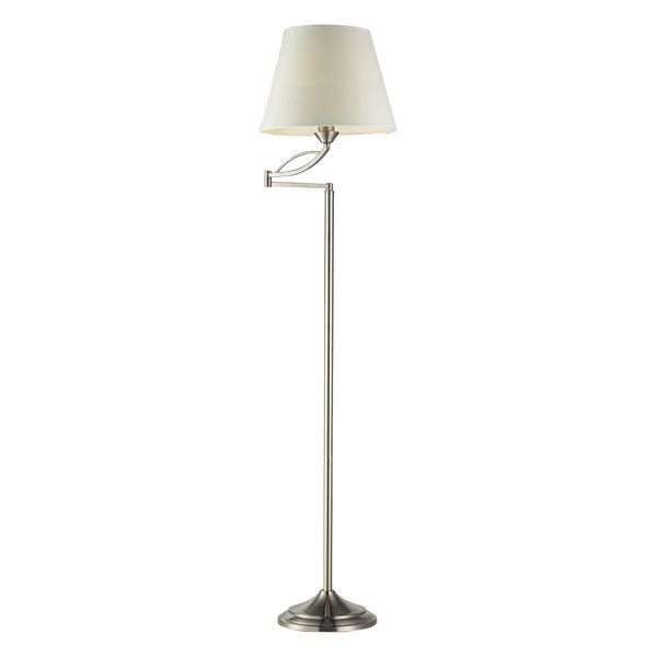 1- Light Floor Lamp In Satin Nickel