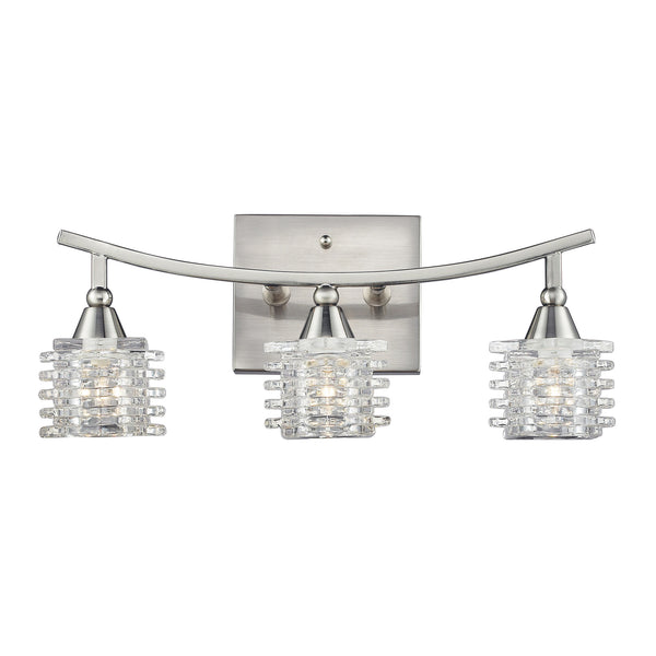 3- Light Bathbar In Satin Nickel