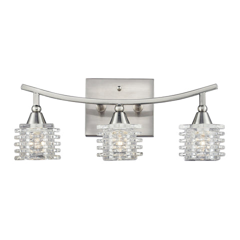 3- Light Bathbar In Satin Nickel