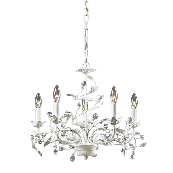 5- Light Chandelier In Antique White