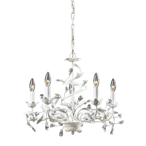 5- Light Chandelier In Antique White