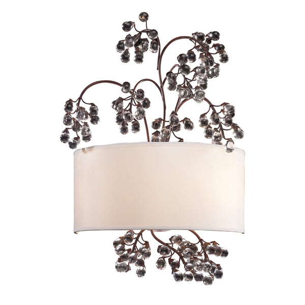 Winterberry 2-Light Sconce In Antique Darkwood