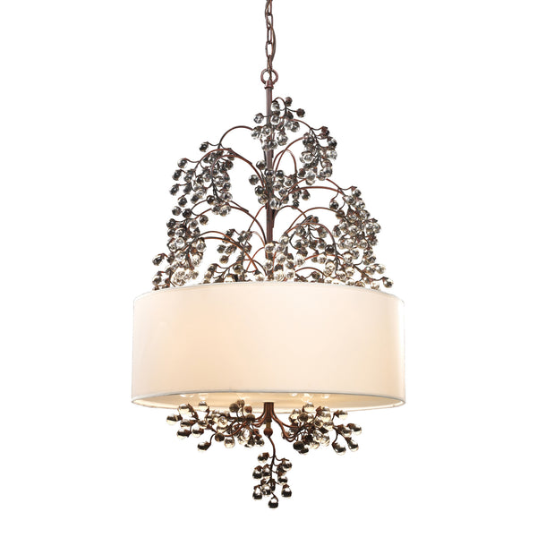 Winterberry 4-Light Pendelier In Antique Darkwood