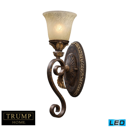 1 Light Wall Sconce In Burnt Bronze - LED Offering Up To 800 Lumens (60 Watt Equivalent) With Full Range Dimming. Includes An Easily Replaceable LED Bulb (120V).