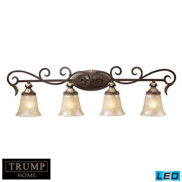 4 Light Vanity Lt In Burnt Bronze - LED, 800 Lumens (3200 Lumens Total) With Full Scale Dimming Range, 60 Watt (240 Watt Total)Equivalent , 120V Replaceable LED Bulb Included
