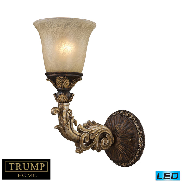 1 Light Wall Sconce In Burnt Bronze - LED Offering Up To 800 Lumens (60 Watt Equivalent) With Full Range Dimming. Includes An Easily Replaceable LED Bulb (120V).