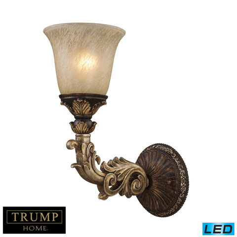 1 Light Wall Sconce In Burnt Bronze - LED Offering Up To 800 Lumens (60 Watt Equivalent) With Full Range Dimming. Includes An Easily Replaceable LED Bulb (120V).