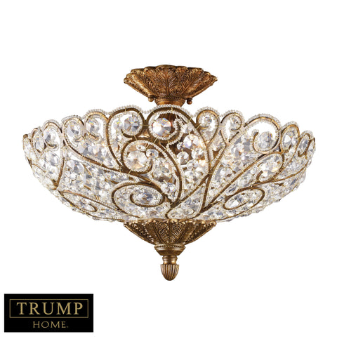 6 Light Semi Flush In A Spanish Bronze Finish