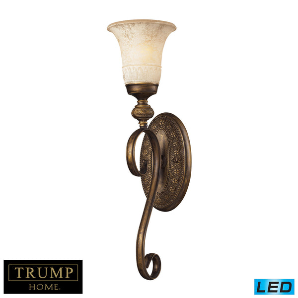 1 Light Wall Sconce In A Weathered Umber Finish - LED Offering Up To 800 Lumens (60 Watt Equivalent) With Full Range Dimming. Includes An Easily Replaceable LED Bulb (120V).