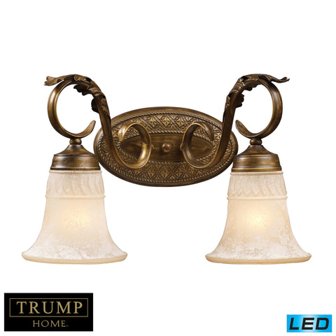 2 Light Vanity In A Weathered Umber Finish - LED, 800 Lumens (1600 Lumens Total) With Full Scale Dimming Range, 60 Watt (120 Watt Total)Equivalent , 120V Replaceable LED Bulb Included