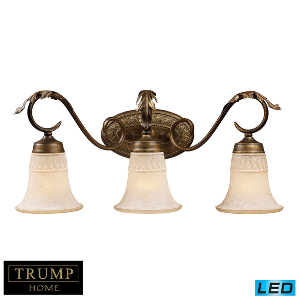 3 Light Bar In A Weathered Umber Finish - LED, 800 Lumens (2400 Lumens Total) With Full Scale Dimming Range, 60 Watt (180 Watt Total)Equivalent , 120V Replaceable LED Bulb Included