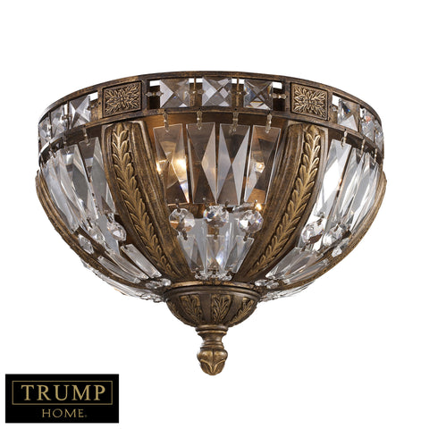 4 Light Flush Mount In Ant. Bronze