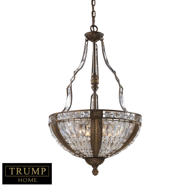 6 Light Pendant In Ant. Bronze