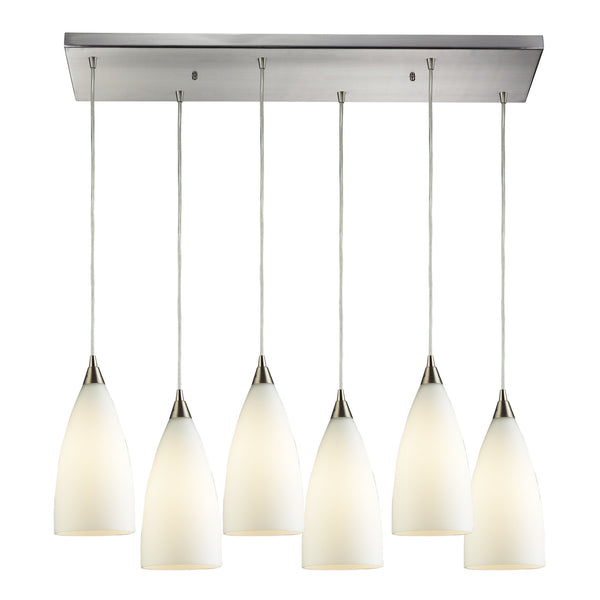 Vesta 6 Light Pendant In Satin Nickel