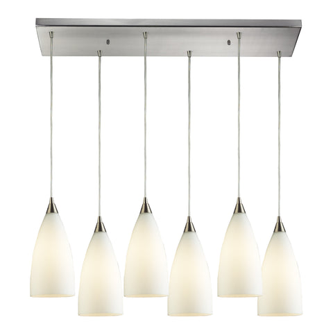 Vesta 6 Light Pendant In Satin Nickel
