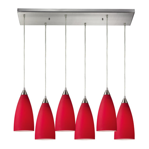Vesta 6 Light Pendant In Satin Nickel