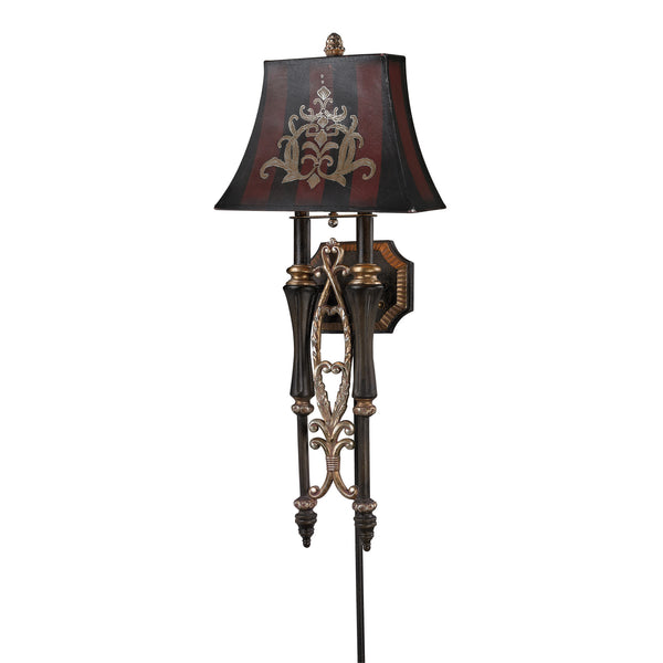 2- Light Wall Sconce In Dark Rust