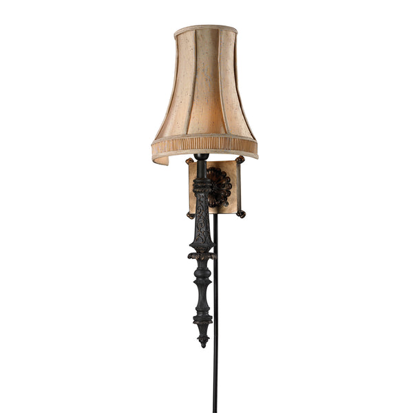 1- Light Wall Sconce In Dark Rust