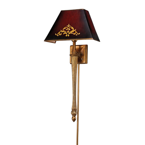 1- Light Wall Sconce In Gold Leaf