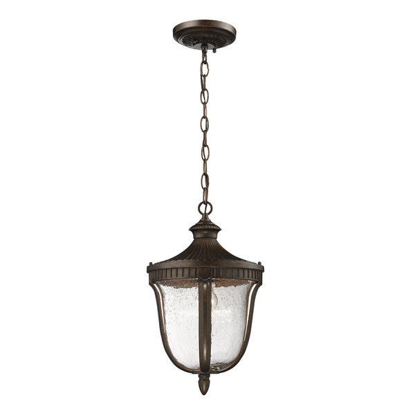 1- Light Outdoor Pendant In  Weathered Rust