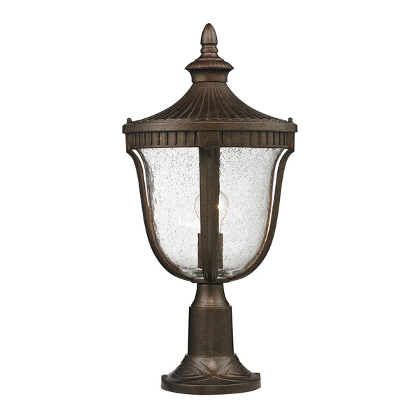 1- Light Outdoor Post Light In  Weathered Rust