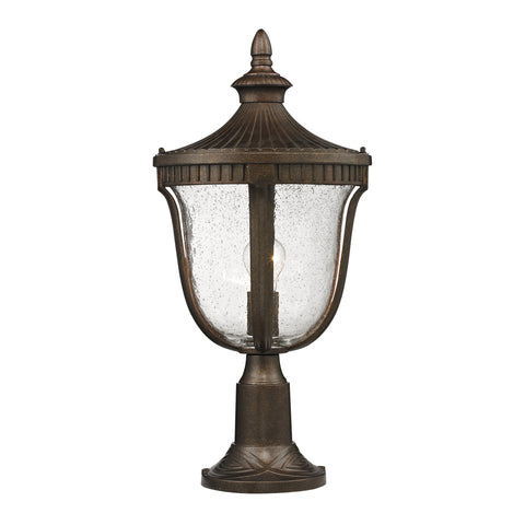 1- Light Outdoor Post Light In  Weathered Rust