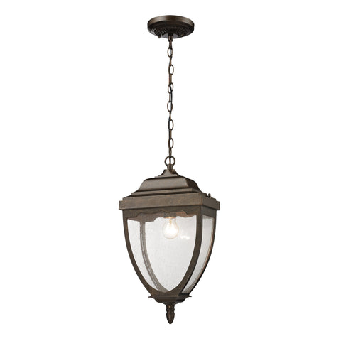 1- Light Outdoor Pendant In Weathered Rust