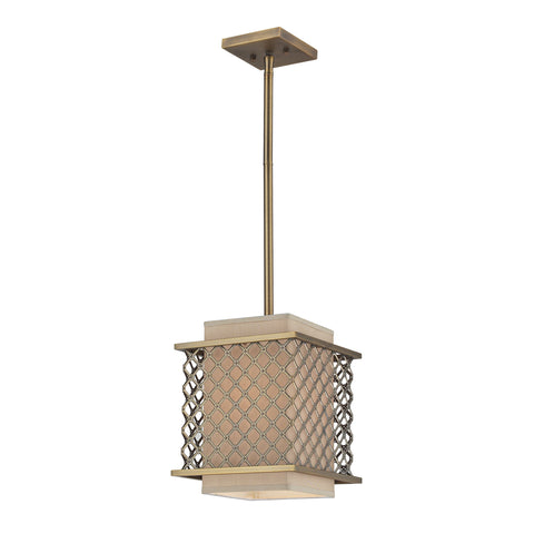 1- Light Pendant In Brushed Antique Brass
