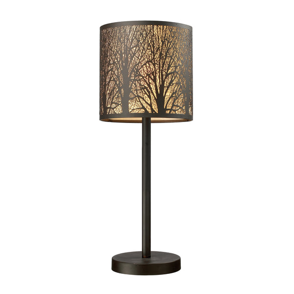 Woodland Sunrise 1-Light Portable Lamp In Aged Bronze