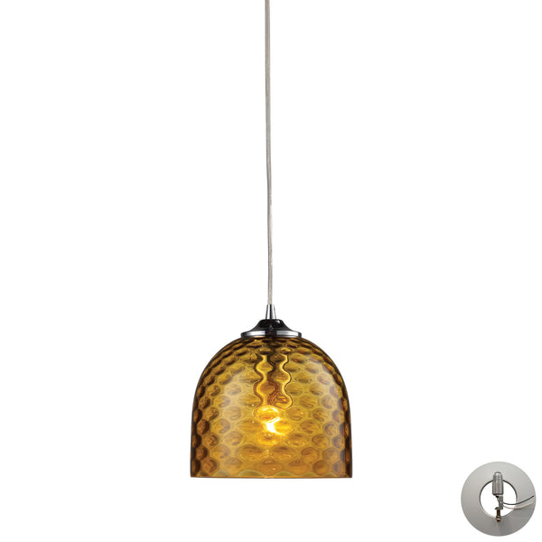 Viva 1-Light Amber Pendant In Polished Chrome Includes An Adapter Kit To Allow For Easy Conversion Of A Recessed Light To A Pendant