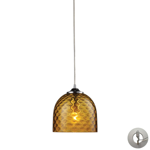 Viva 1-Light Amber Pendant In Polished Chrome Includes An Adapter Kit To Allow For Easy Conversion Of A Recessed Light To A Pendant