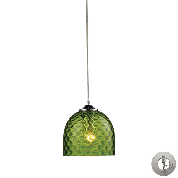 Viva 1-Light Green Pendant In Polished Chrome Includes An Adapter Kit To Allow For Easy Conversion Of A Recessed Light To A Pendant