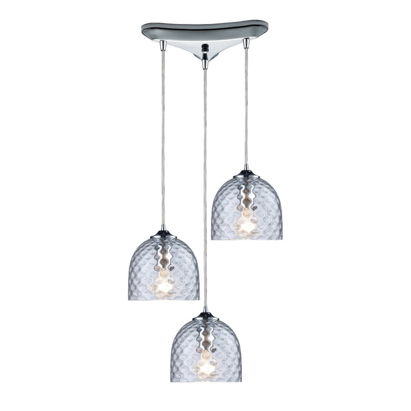 Viva 3-Light Clear Pendant In Polished Chrome