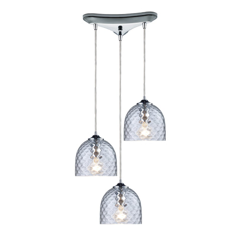 Viva 3-Light Clear Pendant In Polished Chrome