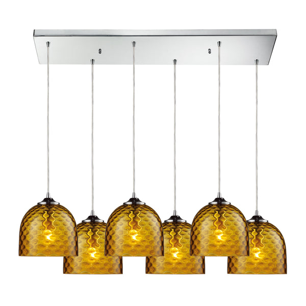 Viva 6 Light Pendant In Satin Nickel