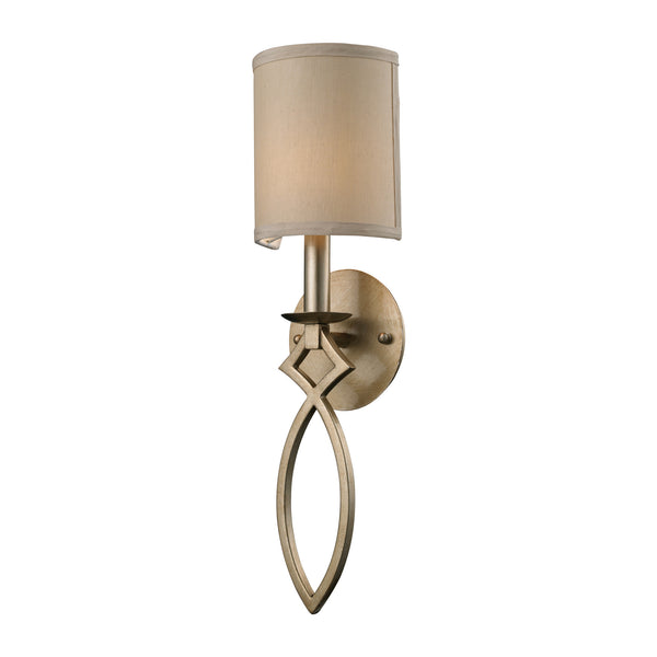 1- Light Wall Sconce In Aged Silver