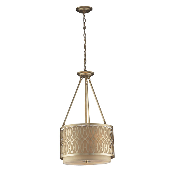 3- Light Pendant In Aged Silver