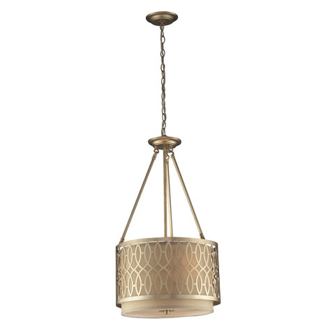 3- Light Pendant In Aged Silver